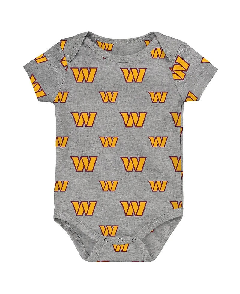 Outerstuff Newborn 3-Pack Washington Commanders Little Tike Bodysuit Set