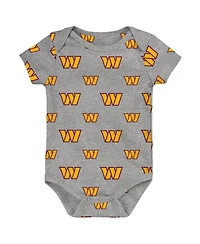 Outerstuff Newborn 3-Pack Washington Commanders Little Tike Bodysuit Set