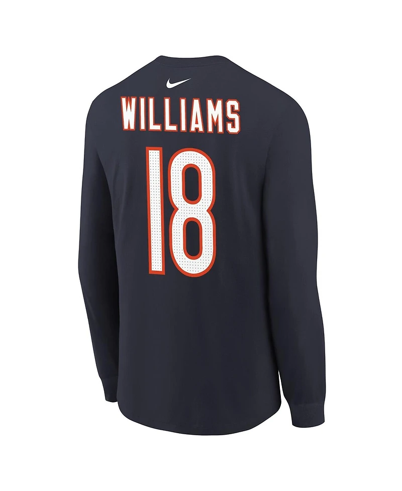 Nike Big Boys and Girls Caleb Williams Navy Chicago Bears Player Name Number Long Sleeve T-Shirt