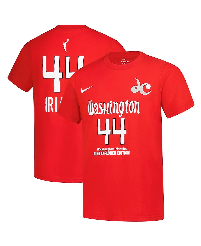 Nike Big Boys and Girls Kiki Iriafen Red Washington Mystics Explorer Edition Name Number T-Shirt