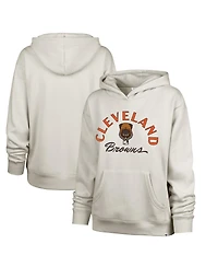 '47 Brand Women's Cream Cleveland Browns Dawg Pound Xl Whirlwind Naomi Pullover Hoodie