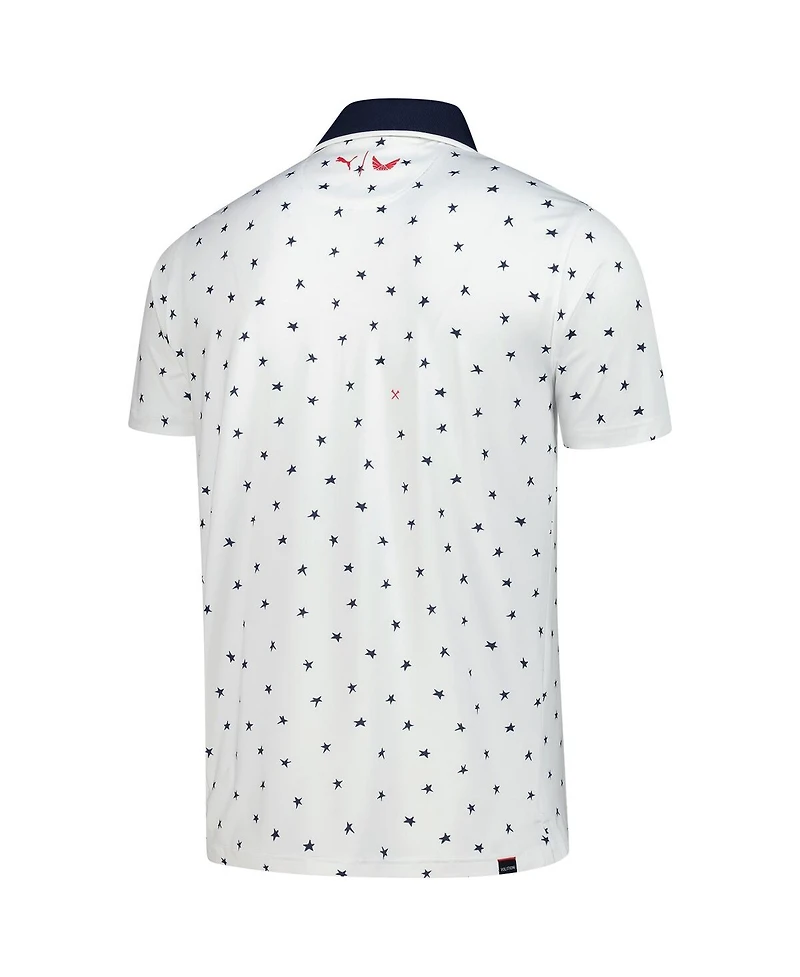 Puma x Volition Men's White Tour Ship Dancing Star Mattr Polo Shirt