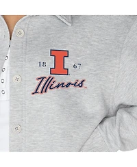Gameday Couture Women's Ash Illinois Fighting Illini Foundation Full-Button Long Sleeve Overshirt