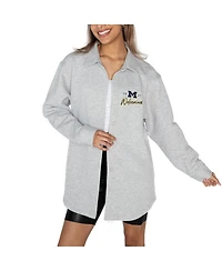 Gameday Couture Women's Ash Michigan Wolverines Foundation Full-Button Long Sleeve Overshirt