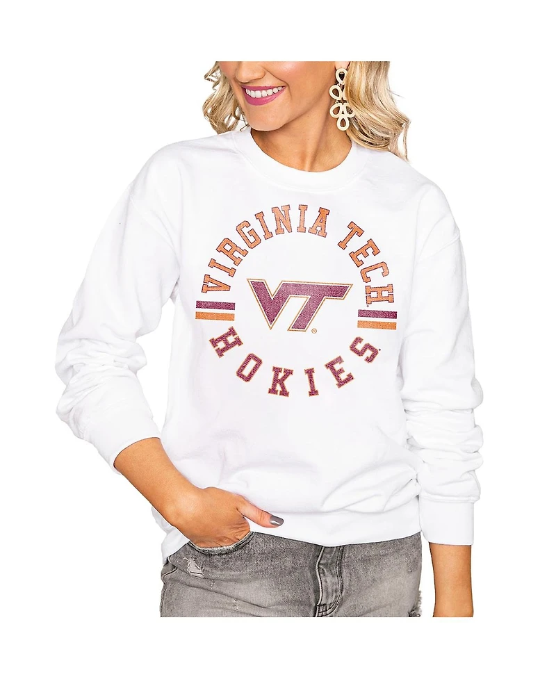 Gameday Couture Women's White Virginia Tech Hokies Oversized Days Perfect Crew Sweatshirt