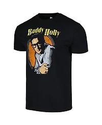 HiFi Entertainment Men's and Women's Black Buddy Holly Portrait T-Shirt