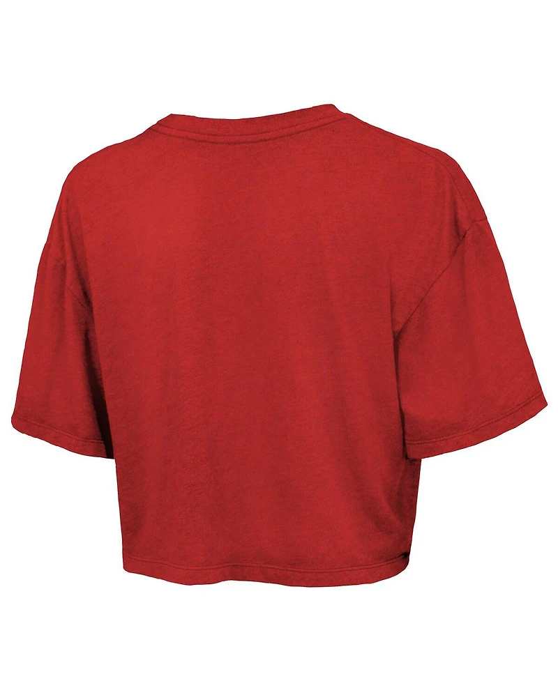 Majestic Women's Red Indiana Fever Chalk Stripe Boxy Crop Top