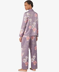 Lauren Ralph Lauren Women's 2 Piece Long Sleeve Top and Pants Pajama Set