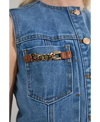 Karen Millen Women's Sleeveless Midi Denim Dress