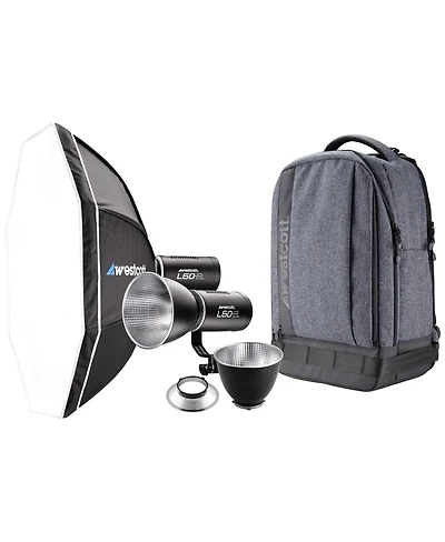 Westcott L60-b 60W Bi-Color Cob Led Video 2-Light Backpack Kit