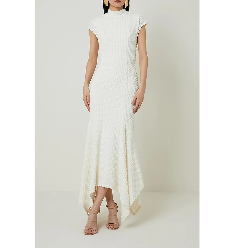 Karen Millen Women's Textured Jersey Dramatic Hem Maxi Dress