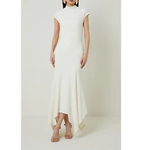 Karen Millen Women's Textured Jersey Dramatic Hem Maxi Dress