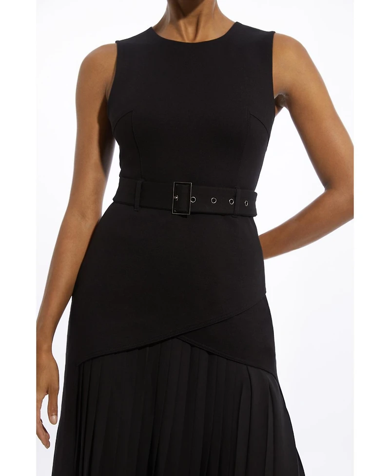 Karen Millen Women's Jersey Pleated Maxi Dress