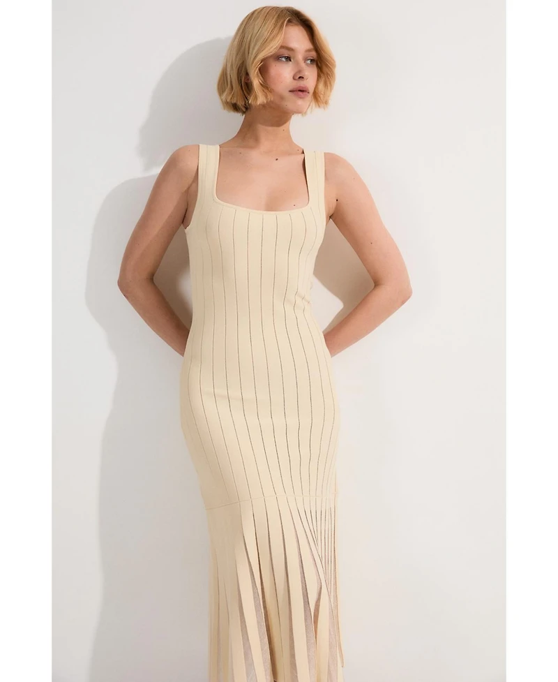 Karen Millen Women's Square Neck Knitted Flippy Dress