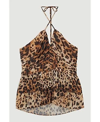 Karen Millen Women's Tiered Halterneck Top