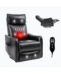 Boyel Living Heat Massage Manual Recliner Chair with Rocker and Swivel Fabric for Room