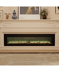 72''Classic Built-in or Wall-Mounted Direct Vent Electric Fireplace