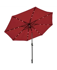 10 ft. Aluminum Market Outdoor Tilt Patio Led Umbrella Red