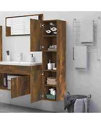 Boyel Living 51.2" Tall Wall-Mountable Bathroom Cabinet with Open Shelves for Laundry Rooms or Washrooms