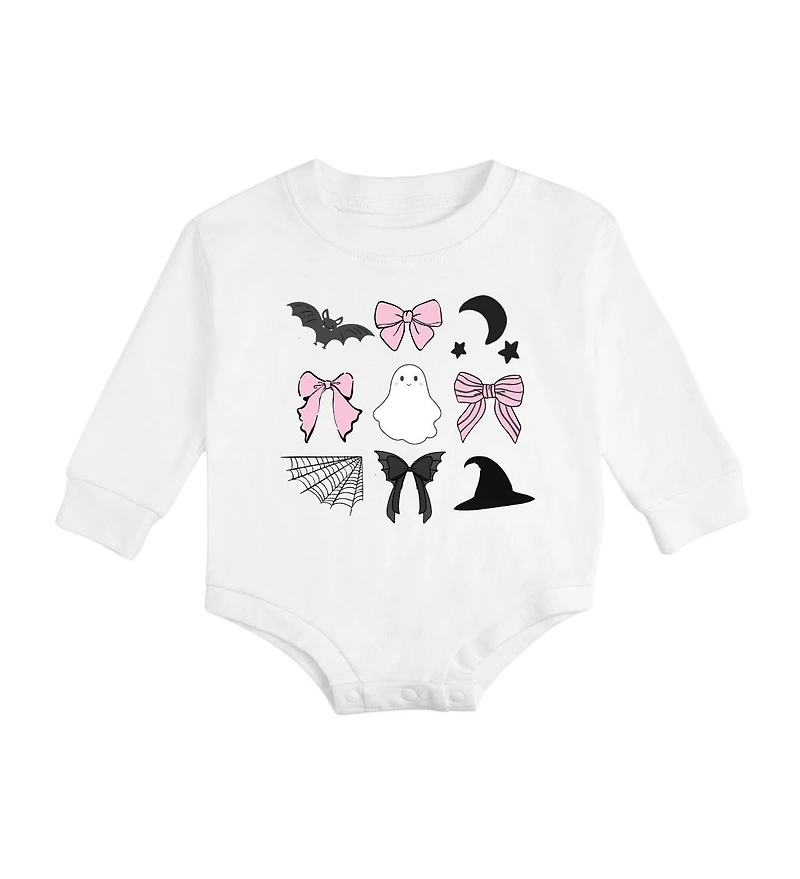 Sweet Wink Baby Girls Spooky Coquette Halloween Long Sleeve Romper