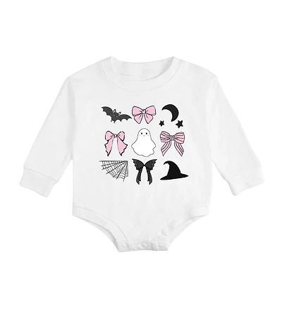 Sweet Wink Baby Girls Spooky Coquette Halloween Long Sleeve Romper