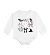 Sweet Wink Baby Girls Spooky Coquette Halloween Long Sleeve Romper