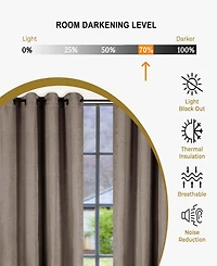 Superior Linen-Inspired Room Darkening Grommet Top Curtains, 42" x 108" (Set of 8)