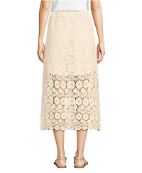 Lands' End Women's Lace Overlay Midi Skirt
