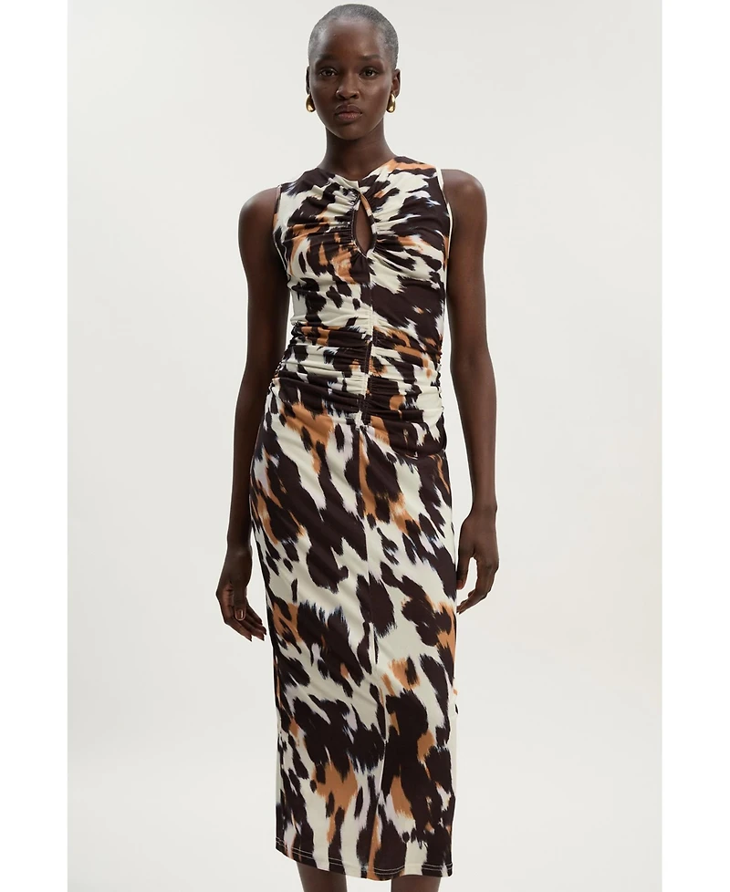 Karen Millen Women's Cut Out Neck Midi Dress