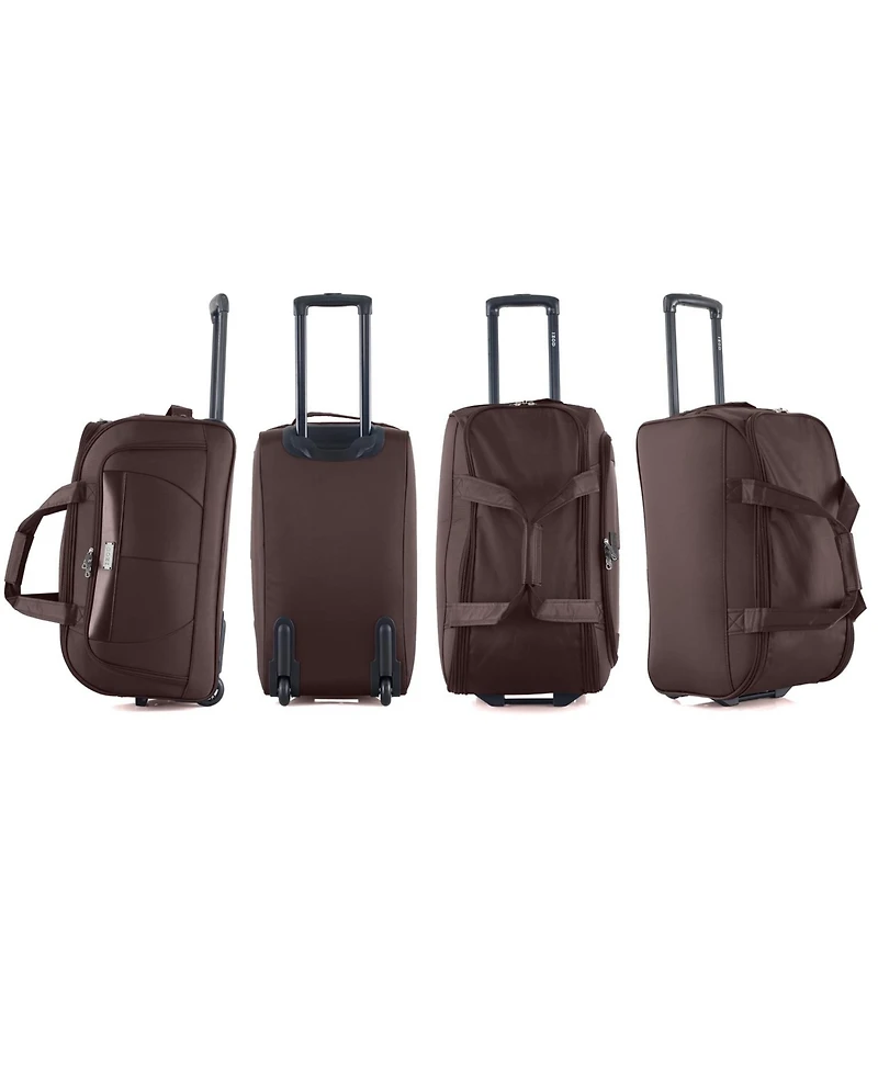 Izod Carol Lightweight Soft Shell Rolling Duffel Bag with Wheels and Telescopic Handle - Travel-Ready Luggage 4 Piece Set
