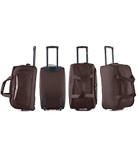 Izod Carol Lightweight Soft Shell Rolling Duffel Bag with Wheels and Telescopic Handle - Travel-Ready Luggage 4 Piece Set