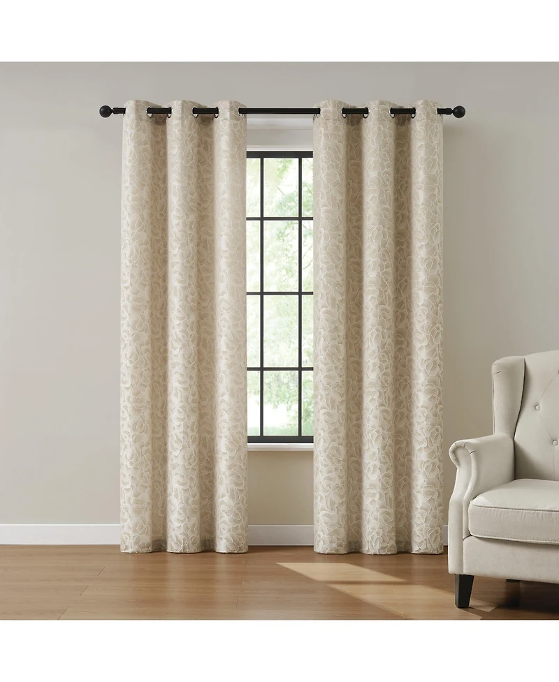 5th Avenue Lux Bythe Textured Grommet Window Curtain Panel Pair 2 Piece Window Curtain