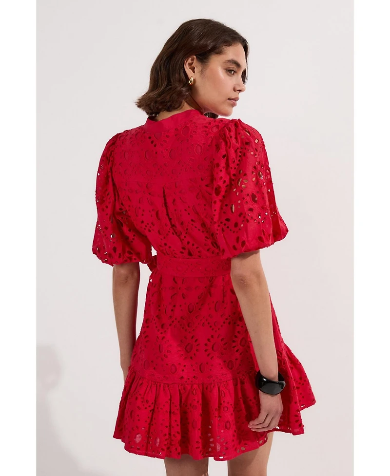 Karen Millen Women's Woven Tie Waist Mini Dress