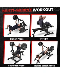 Zenova Adjustable Chest Press Machine with Independent Converging Arms, Flat/Incline Weight Bench for Home Gym, Ab Workout & Strength Training Equipme
