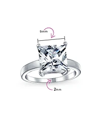 Bling Jewelry Sterling Silver 3CT Princess Cut Cubic Zirconia Solitaire Ring – Classic Promise Design