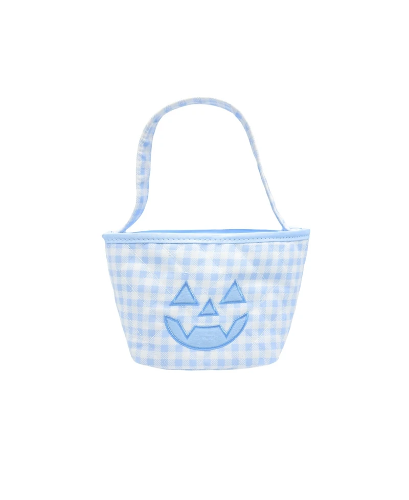 Bits & Bows Toddler Petite Halloween Pumpkin Tote in Blue