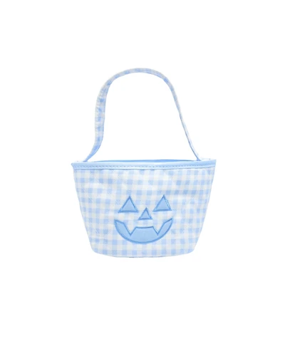 Bits & Bows Toddler Petite Halloween Pumpkin Tote in Blue