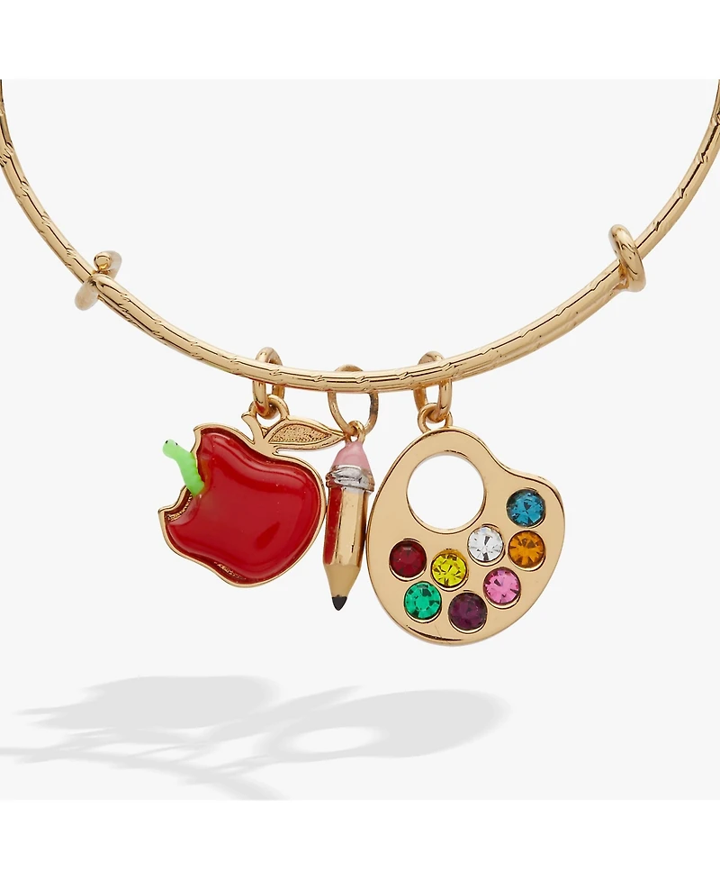 Alex and Ani 'Teacher's Pet' Multi Charm Textured Bangle
