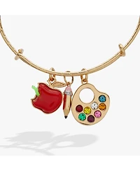 Alex and Ani 'Teacher's Pet' Multi Charm Textured Bangle