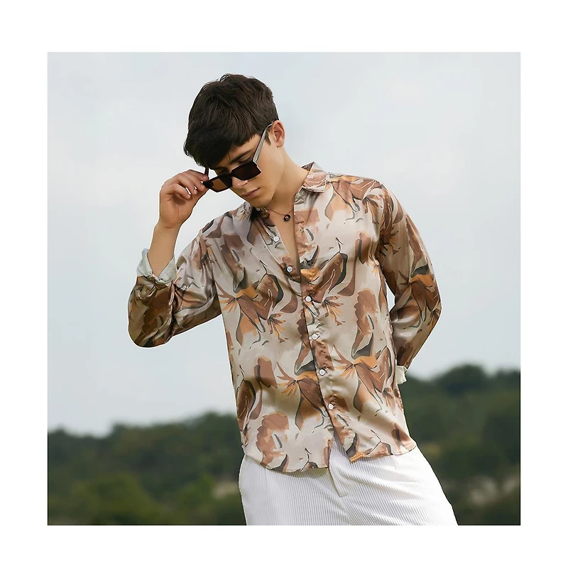 Campus Sutra Men's Impressionist Canopy Shirt