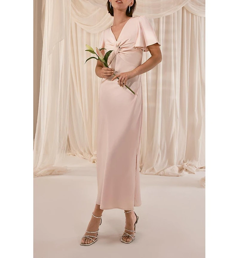 Oasis Satin Midi Bridesmaids Dress