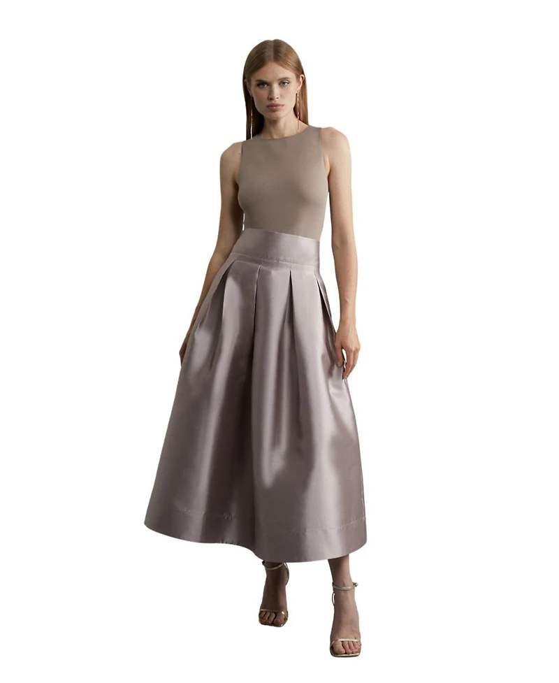 Karen Millen Women's Twill Woven Prom Maxi Skirt