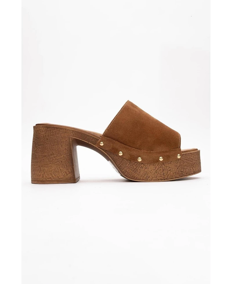 Pull Leather Platform Mules (Women)