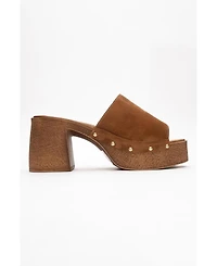 Pull Leather Platform Mules (Women)