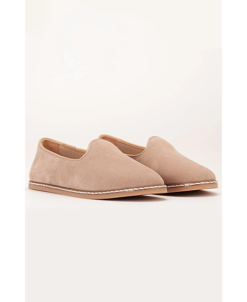 Epilogue Shoes Istanbul Suede Leather Slip On Flats (Women)
