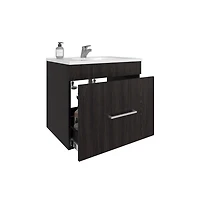 Tuhome One door Batroom Vanity Hatta Black Mdf