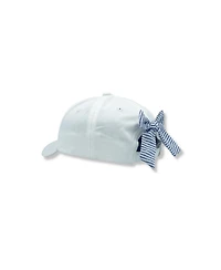 Bits & Bows Girls' American Flag Bow Baseball Hat in White