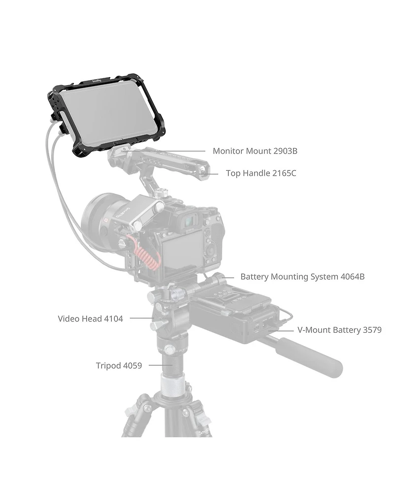 SmallRig Cage Kit with Sunhood and Screen Protector for Atomos Shinobi Ii Monitor