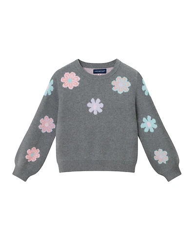 Andy & Evan Toddler/Child Girls Floral Intarsia Sweater