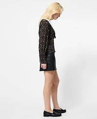 French Connection Women's Floral Print Collared Top